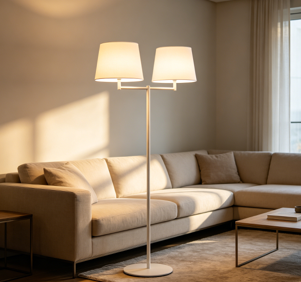 Dual Light Shade Modern Floor Standing Lamp
