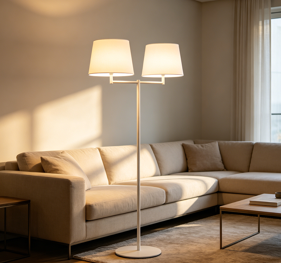 Dual Light Shade Modern Floor Standing Lamp