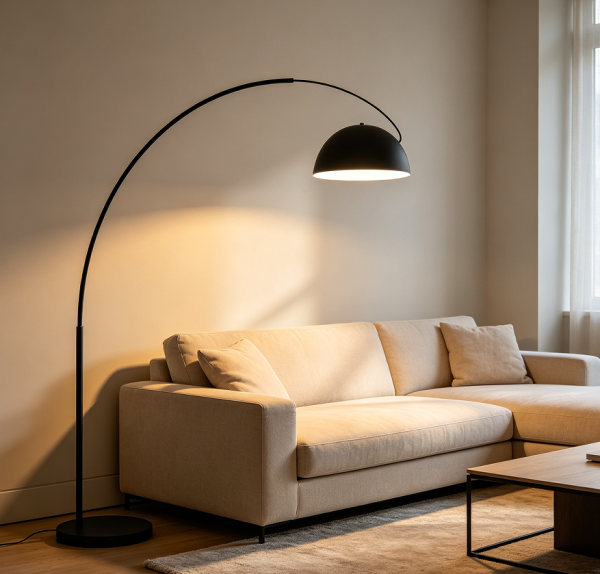 Modern Arc Curved Living Room Floor Lamp Stand