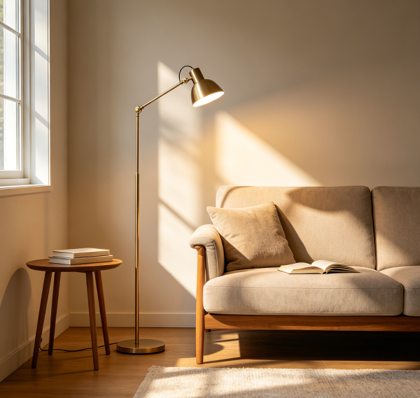 Adjustable Reading Head Floor Standing Lamp