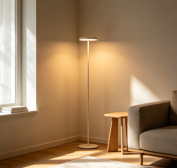 Corner Space Saving Slim Floor Lamp Unit